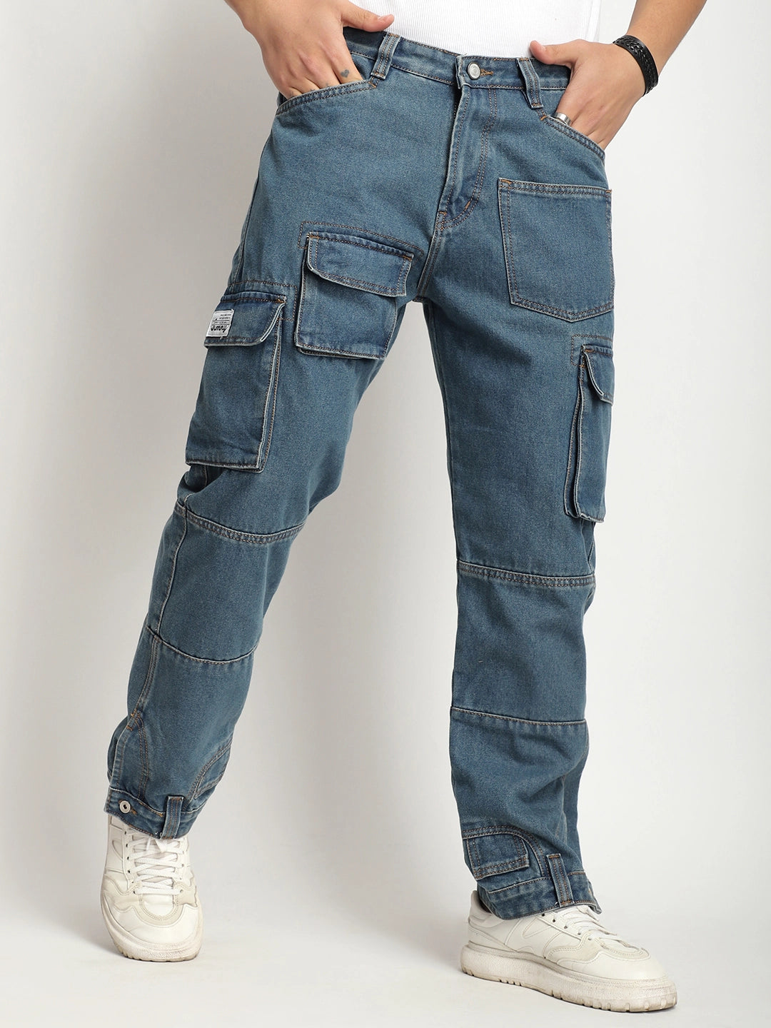 Eton Essentials Tint Blue Denim Cargo