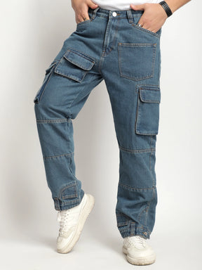 Eton Essentials Tint Blue Denim Cargo