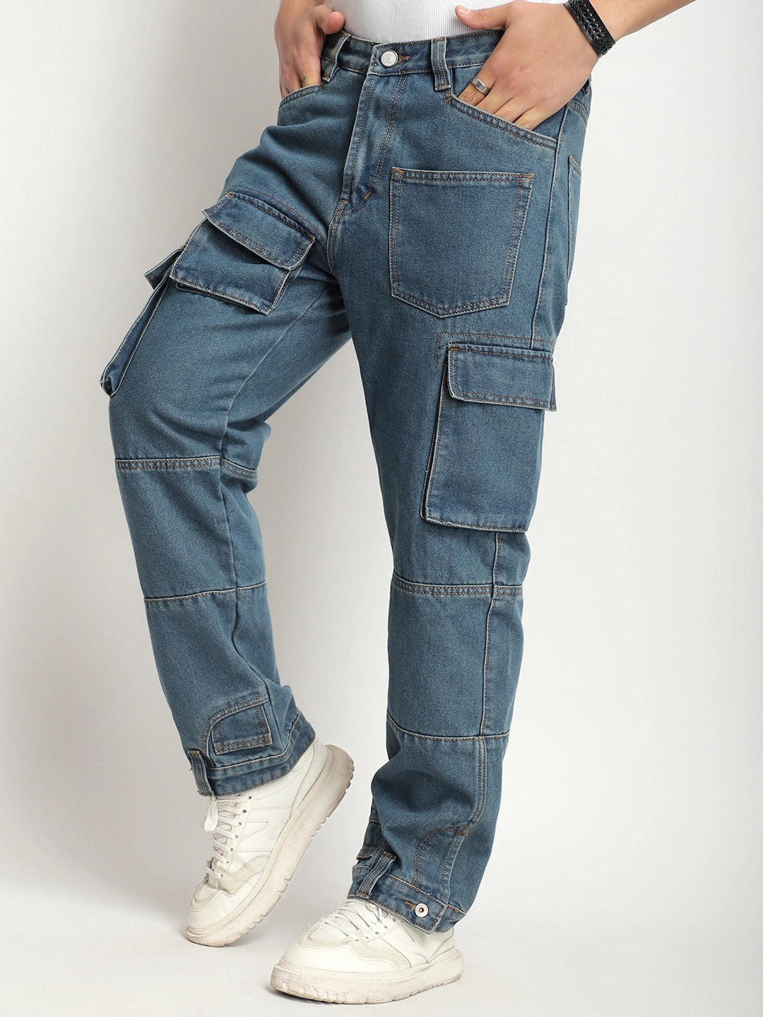 Eton Essentials Tint Blue Denim Cargo