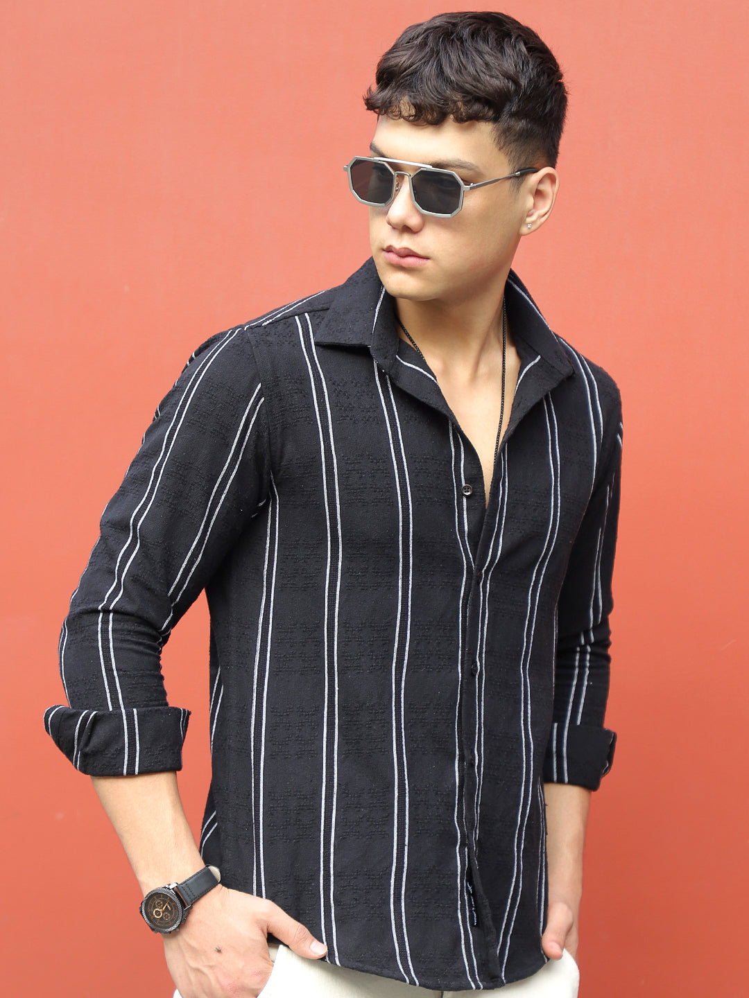 Luca Linen Black Stripe Shirt