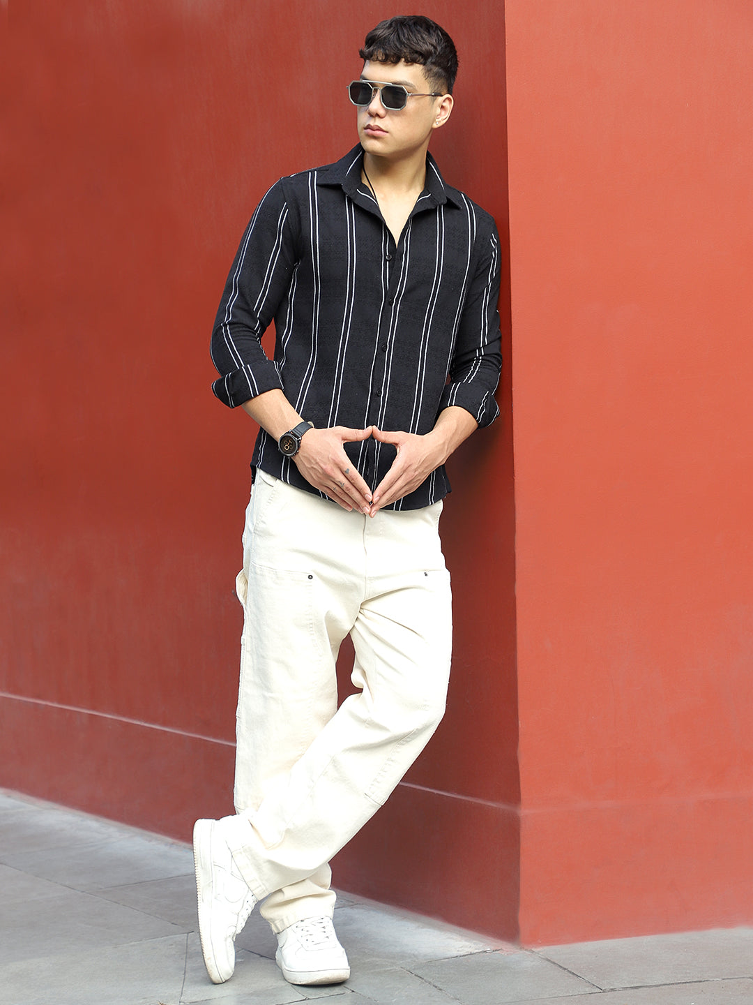 Luca Linen Black Stripe Shirt