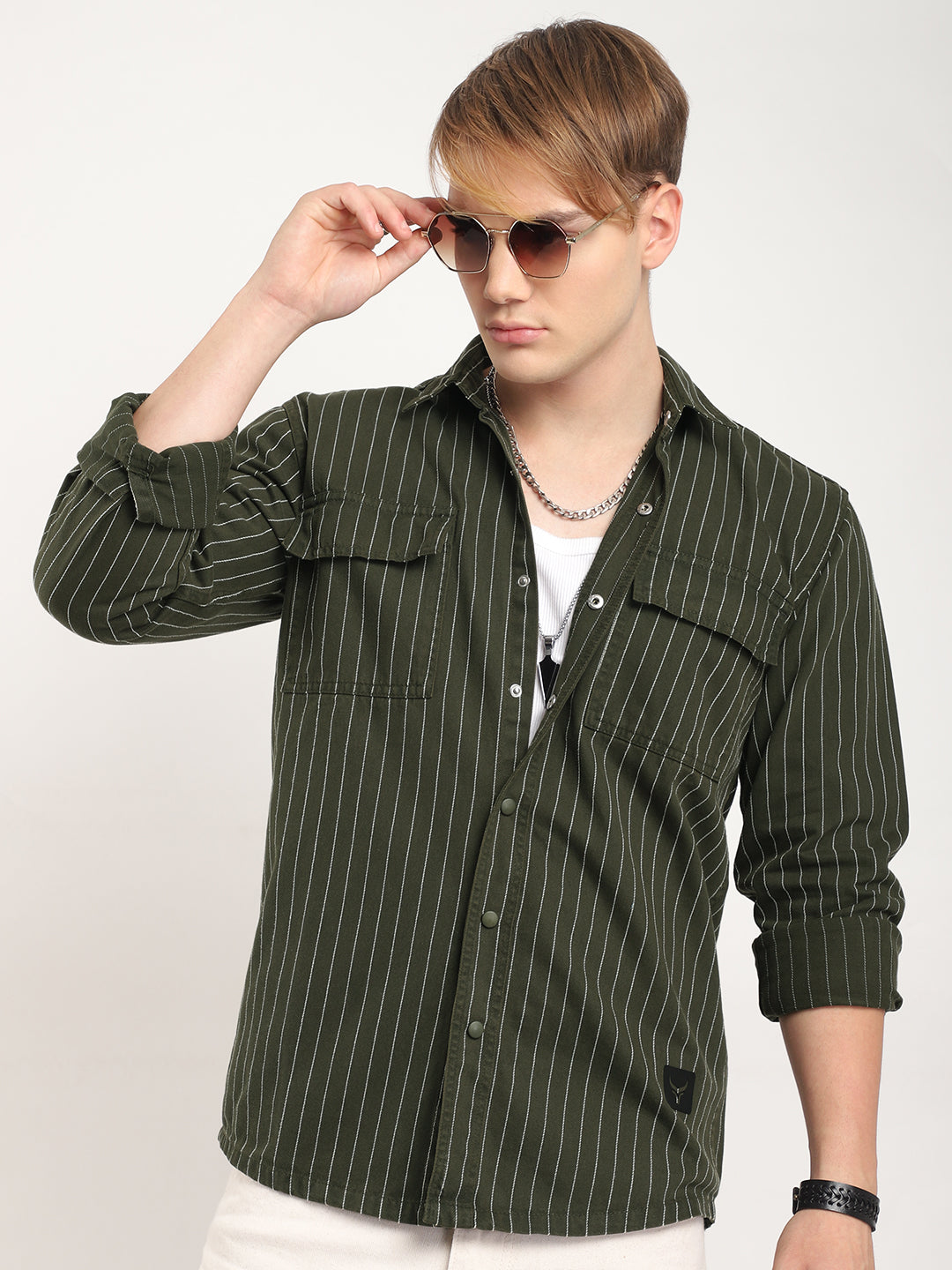 Denim Dark Green Full Sleeve Shirt