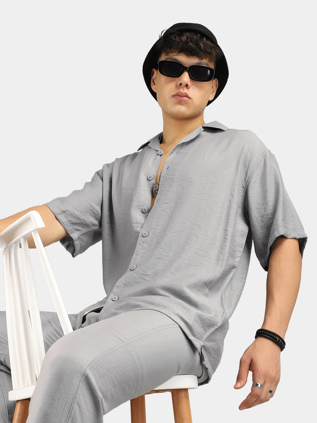 Linen Atlantica Light Grey Co-Ord Set