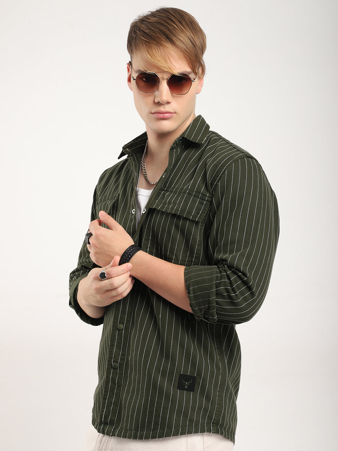 Denim Dark Green Full Sleeve Shirt