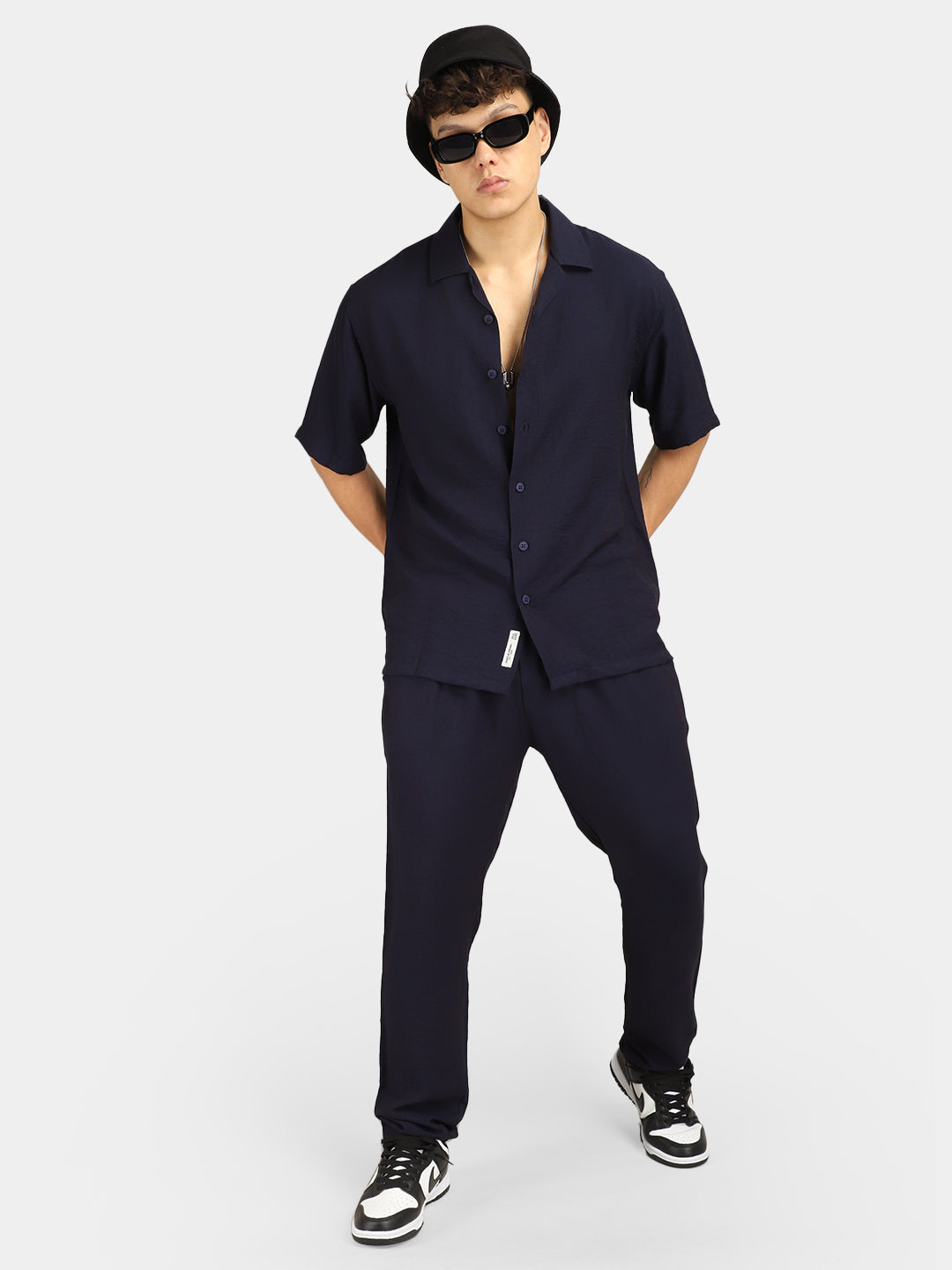 Linen Atlantica Navy Co-Ord Set