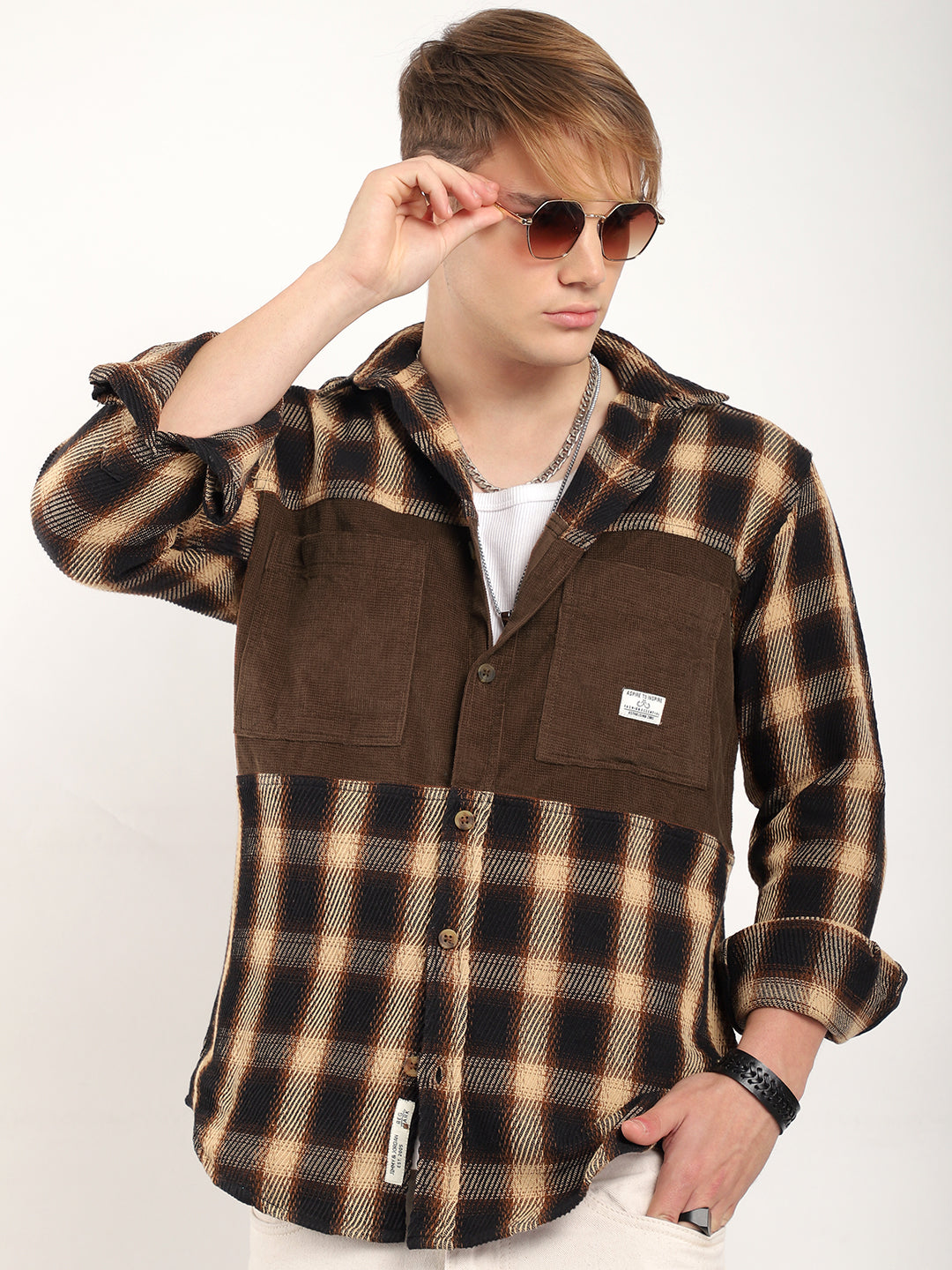 Fawn Black Check Shirt