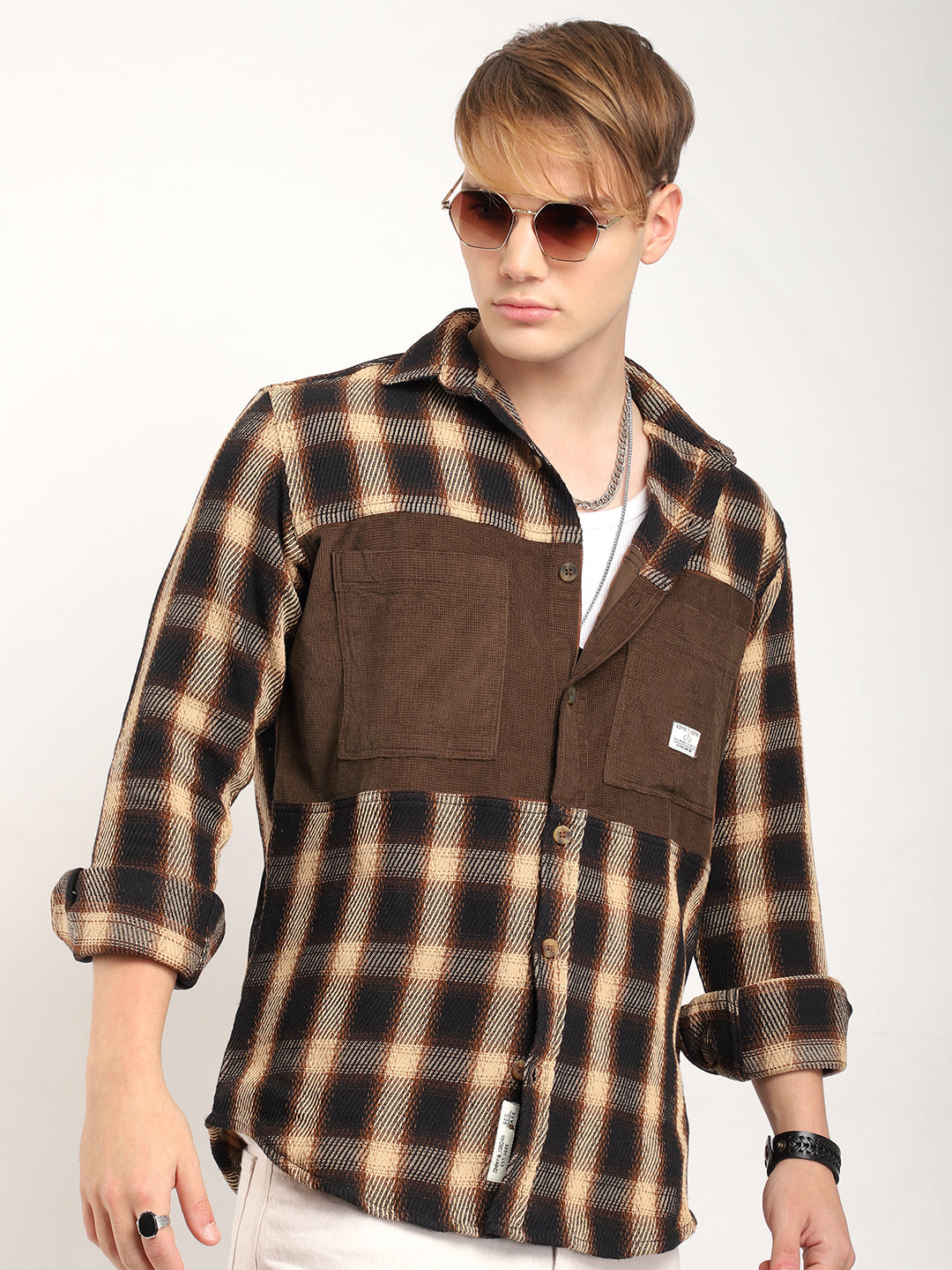 Fawn Black Check Shirt