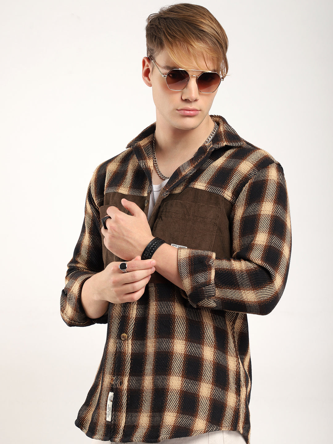 Fawn Black Check Shirt