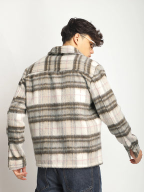 Zenith Stitch Pure Wool Brown & White Check Shacket