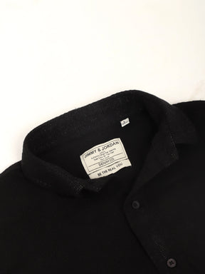 Fabric Carmine Nitid Black Half Sleeve Shirt