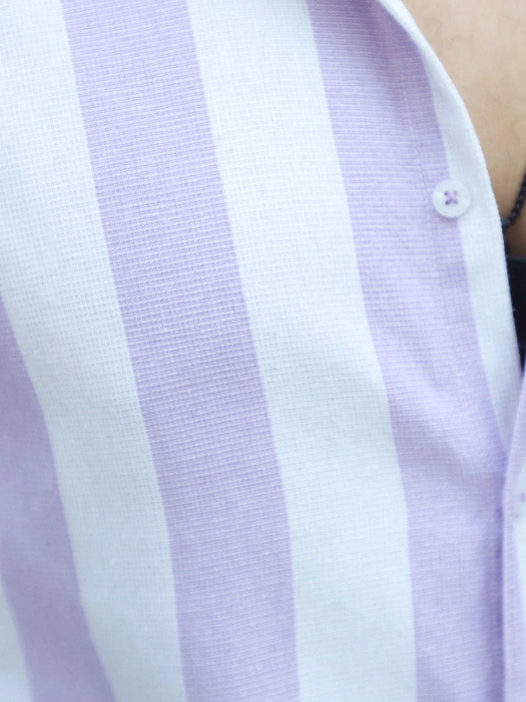 Oaken Espresso Lavender Stripe Linen Shirt