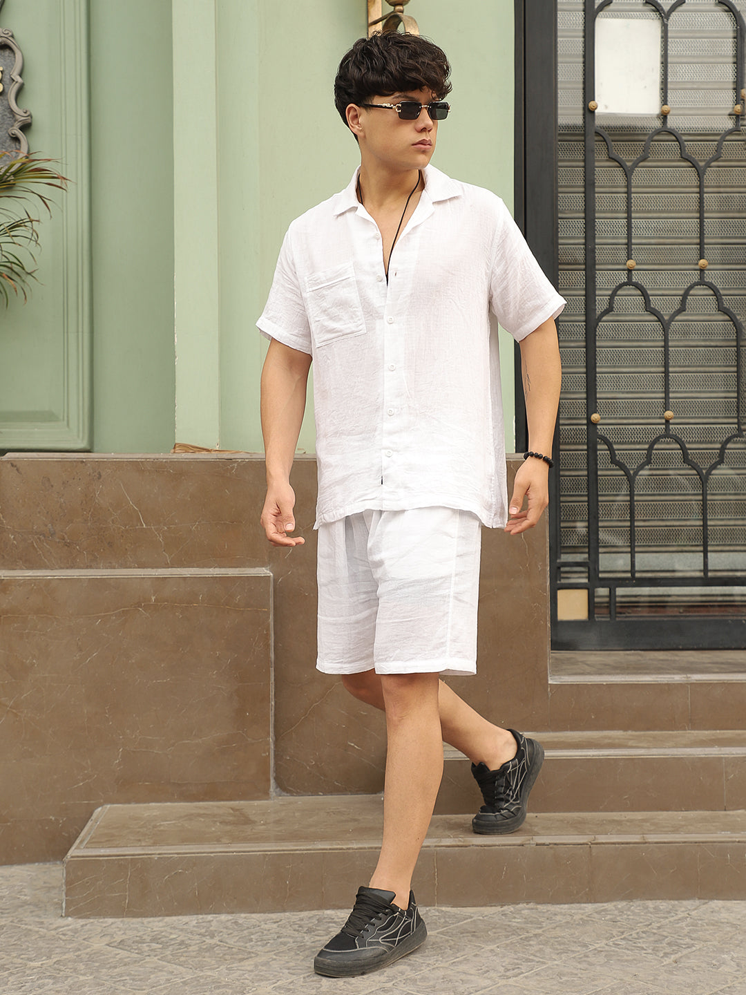 Vero Vibe Lucas Double Clothe White Co-Ord Set