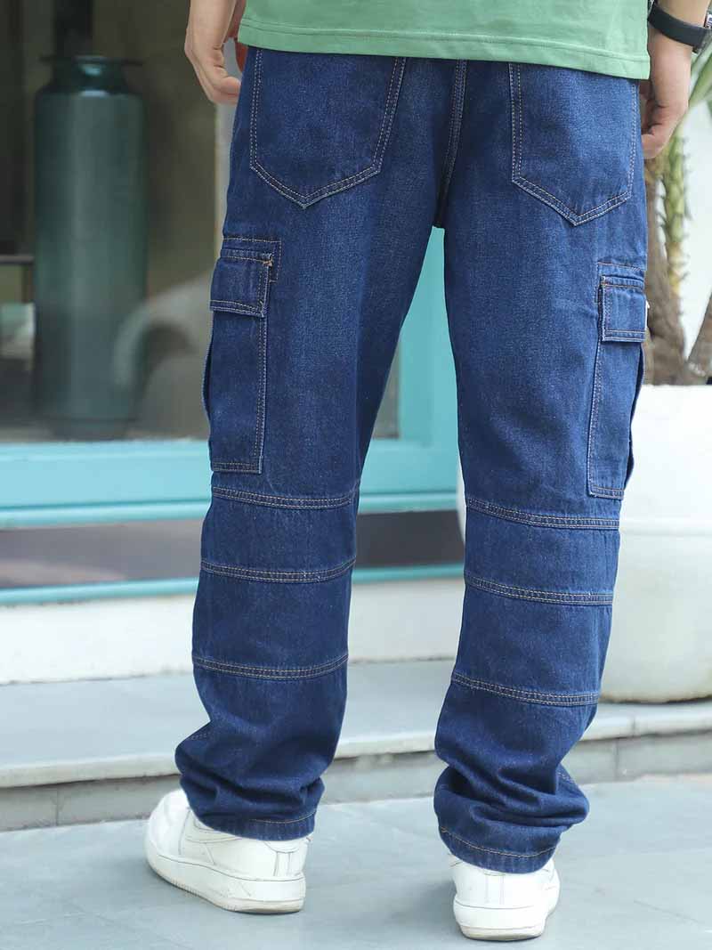 Runway Rebel Dark Blue Denim Cargo