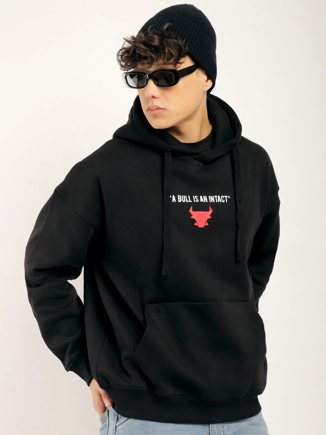 Chelsea Bulls Black Oversized Hoodie