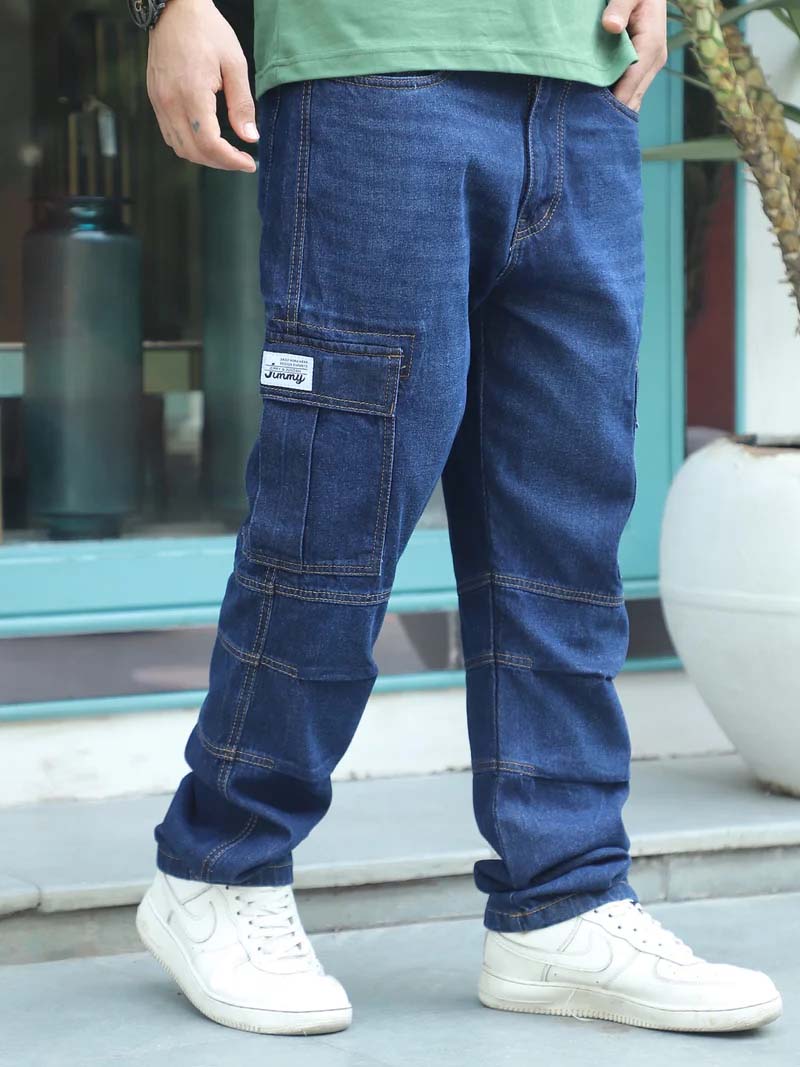 Runway Rebel Dark Blue Denim Cargo