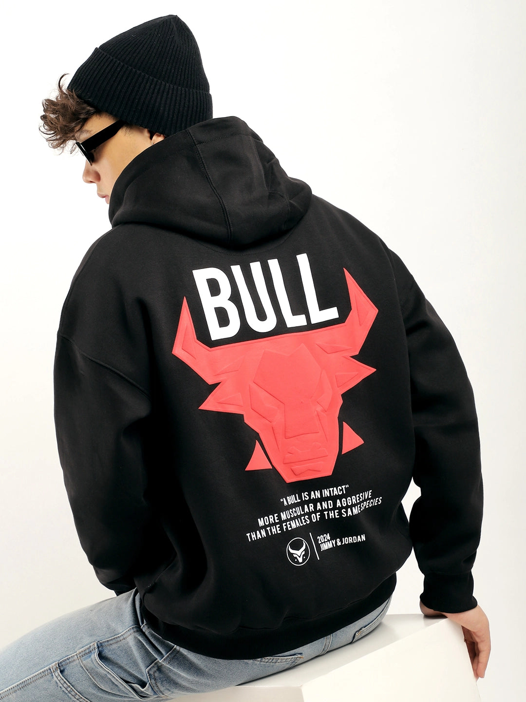 Chelsea Bulls Black Oversized Hoodie