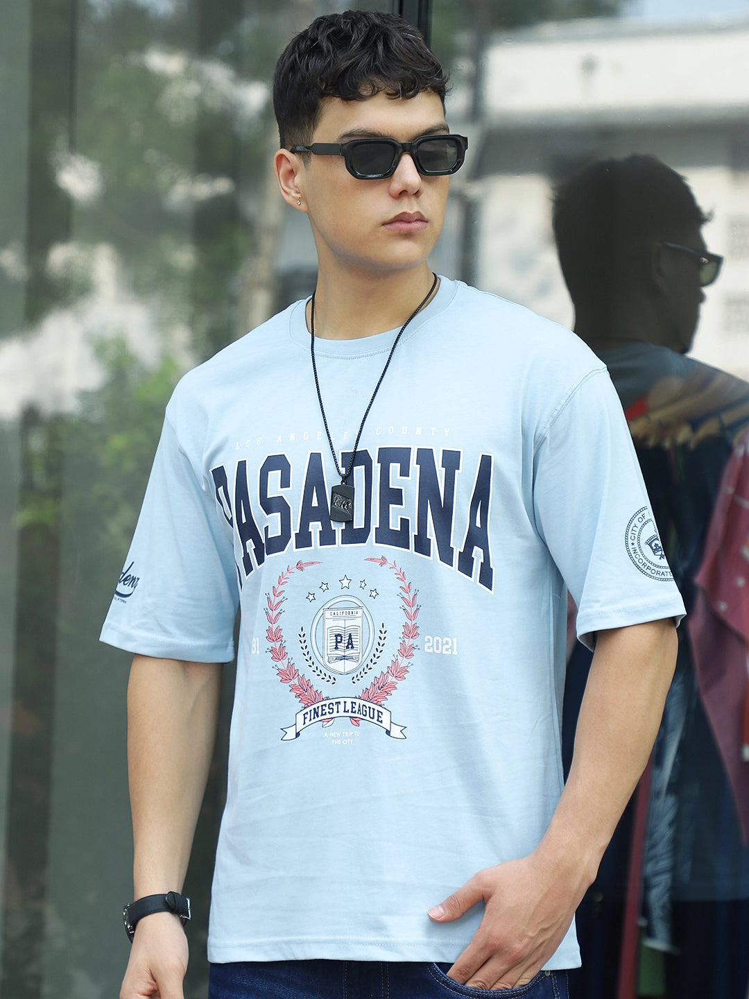 Hot Mess Sky Blue Oversized Tee