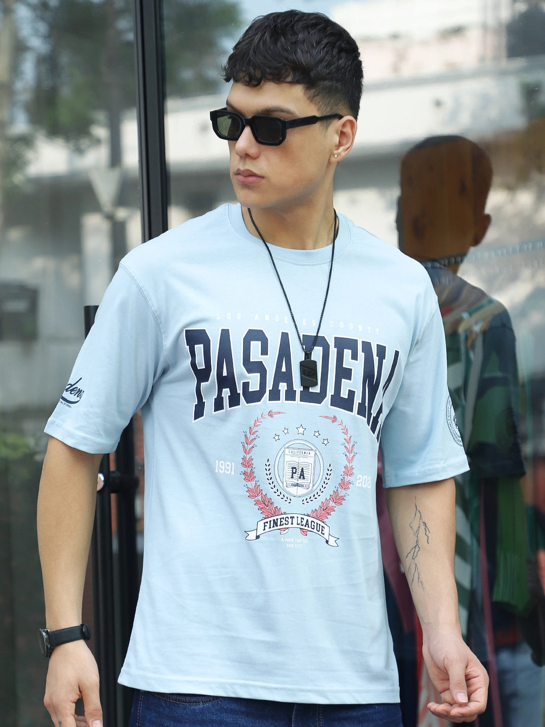Hot Mess Sky Blue Oversized Tee
