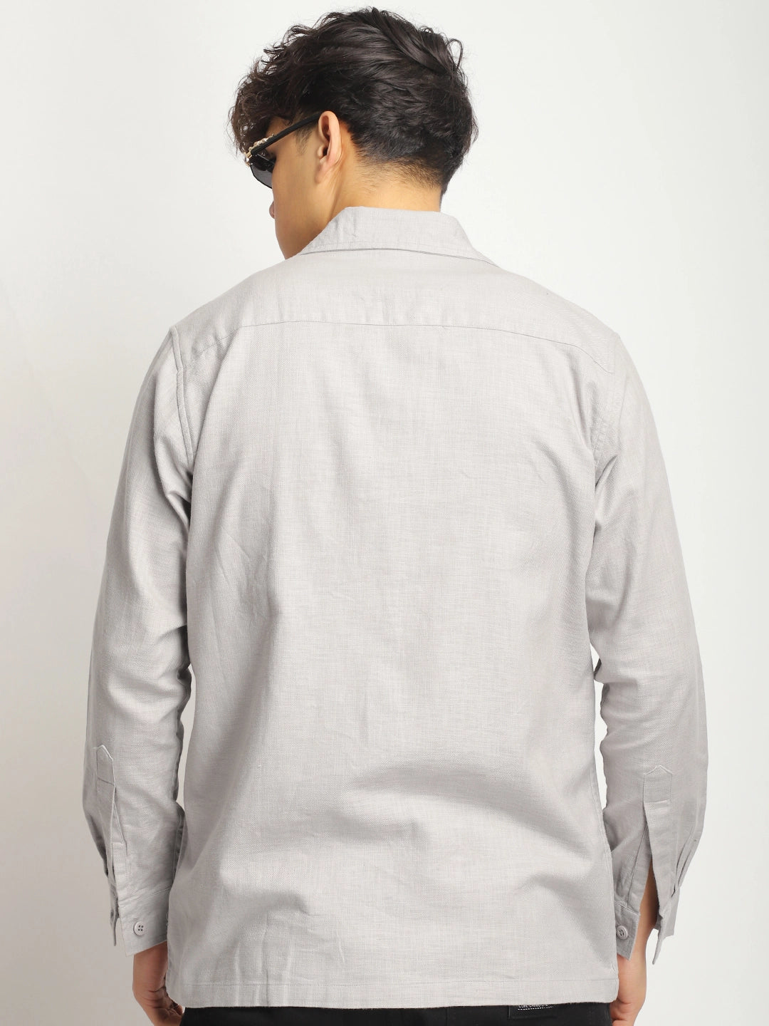 Alexei Linen Light Grey Full Sleeve Shirt