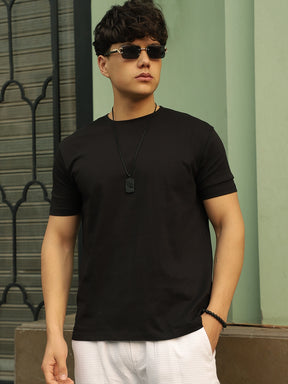Black Cotton T-Shirt