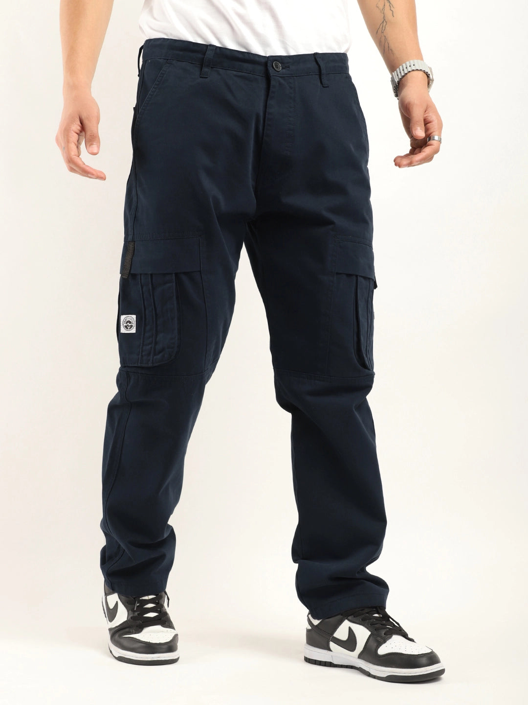 Grind Navy Plus Size Denim Cargo