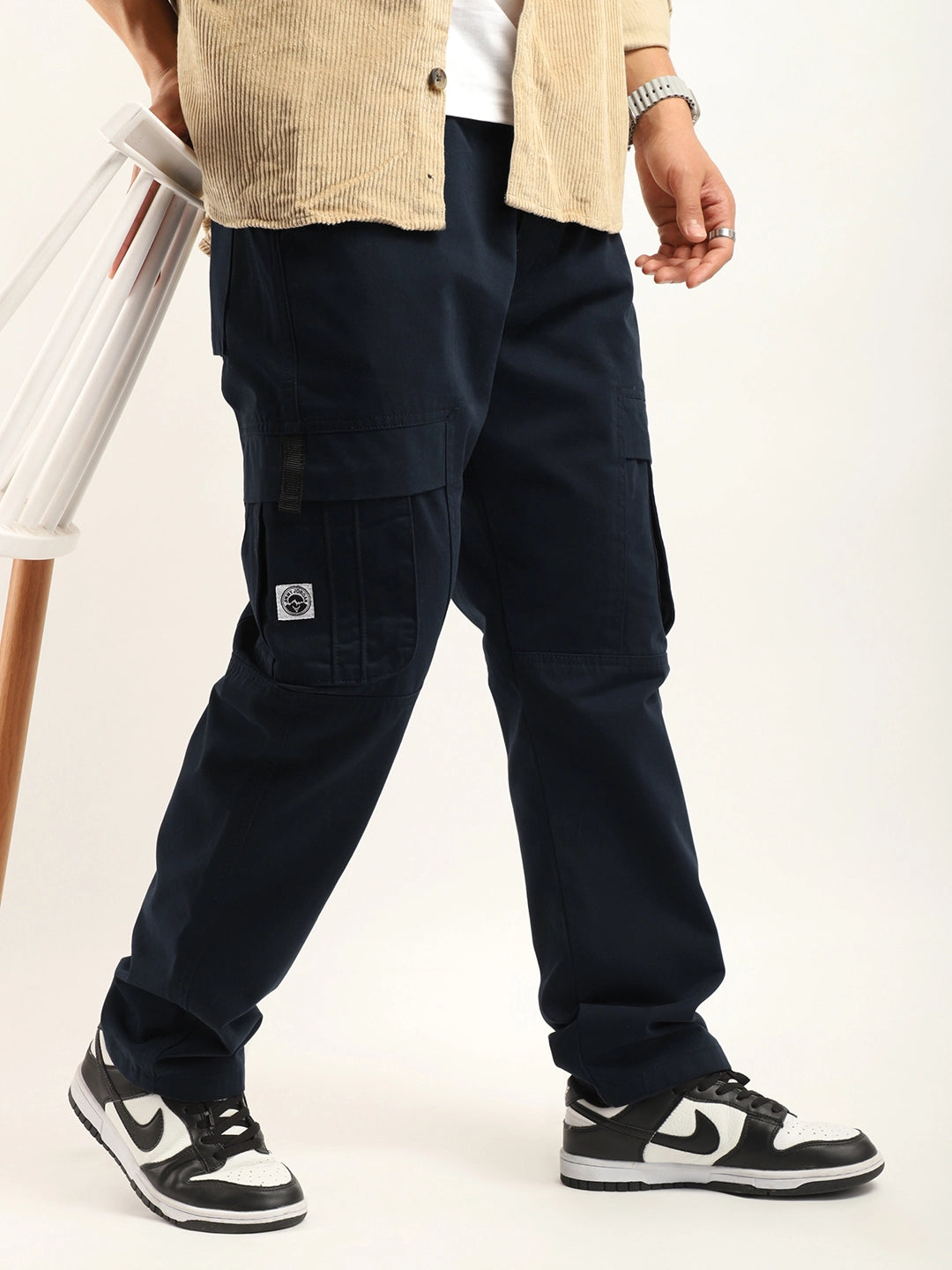 Grind Navy Plus Size Denim Cargo