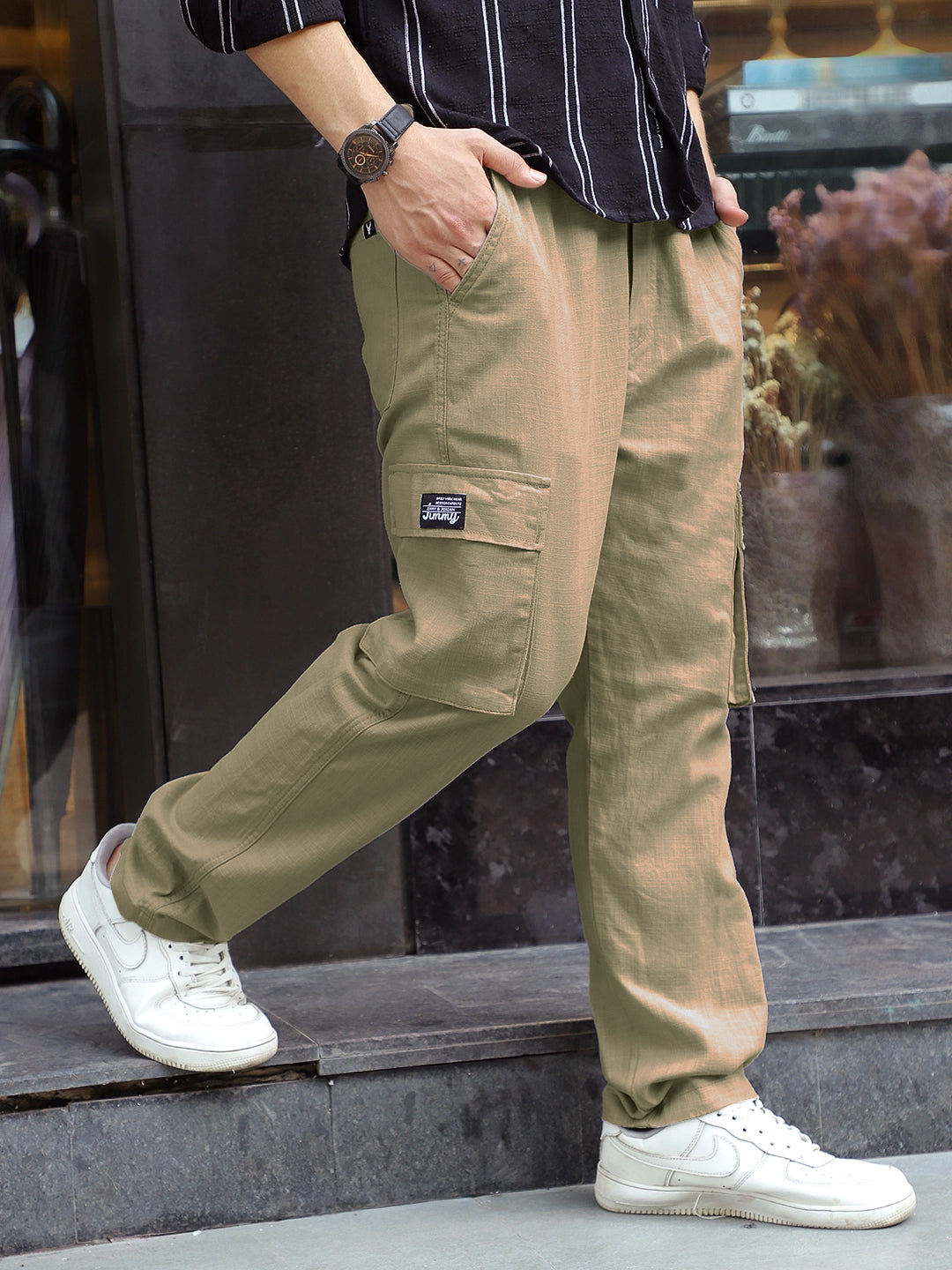 Desert Khaki Linen Cargo
