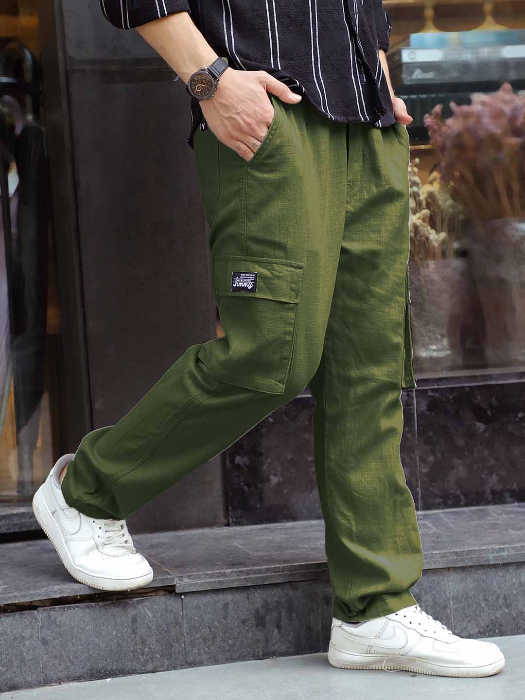 Desert Moss Green Linen Cargo