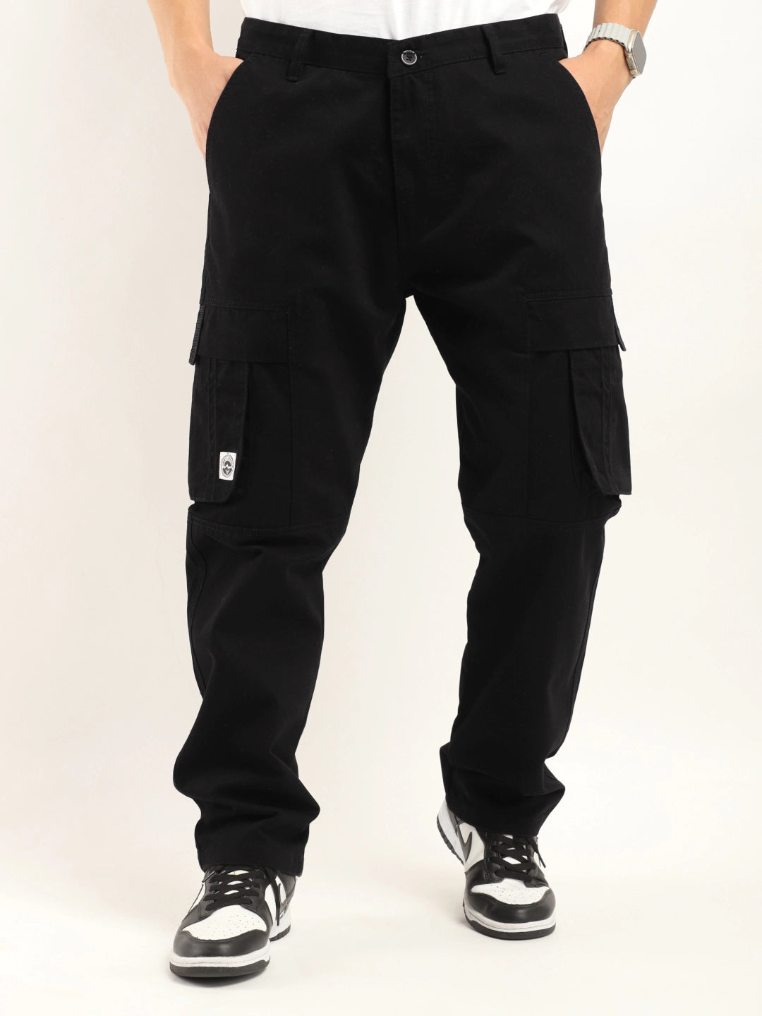Grind Black Plus Size Cotton Cargo