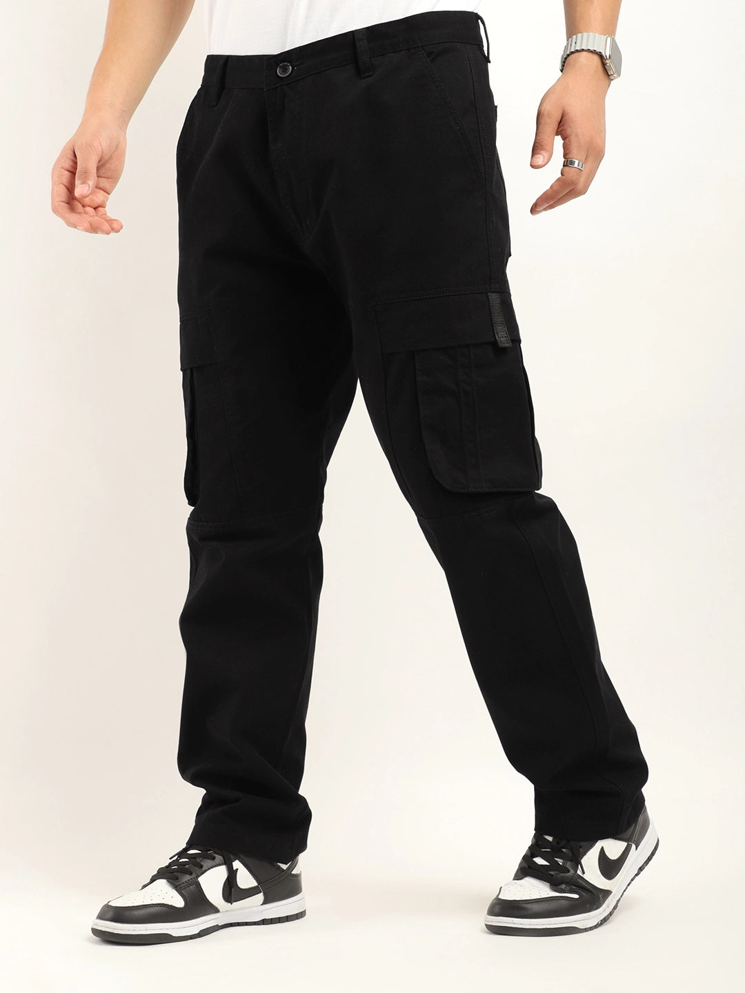 Grind Black Plus Size Cotton Cargo