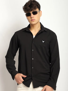 Andrey Stretchable Black Full Sleeve Shirt