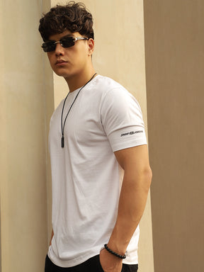 White Cotton Slim Fit T-Shirt