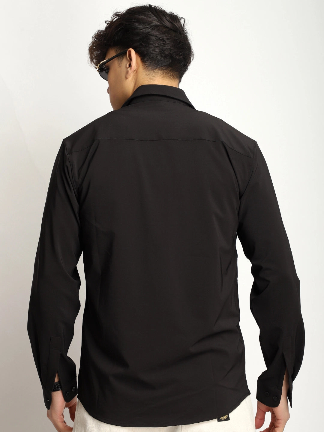 Andrey Stretchable Black Full Sleeve Shirt