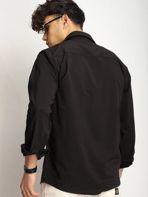 Andrey Stretchable Black Full Sleeve Shirt