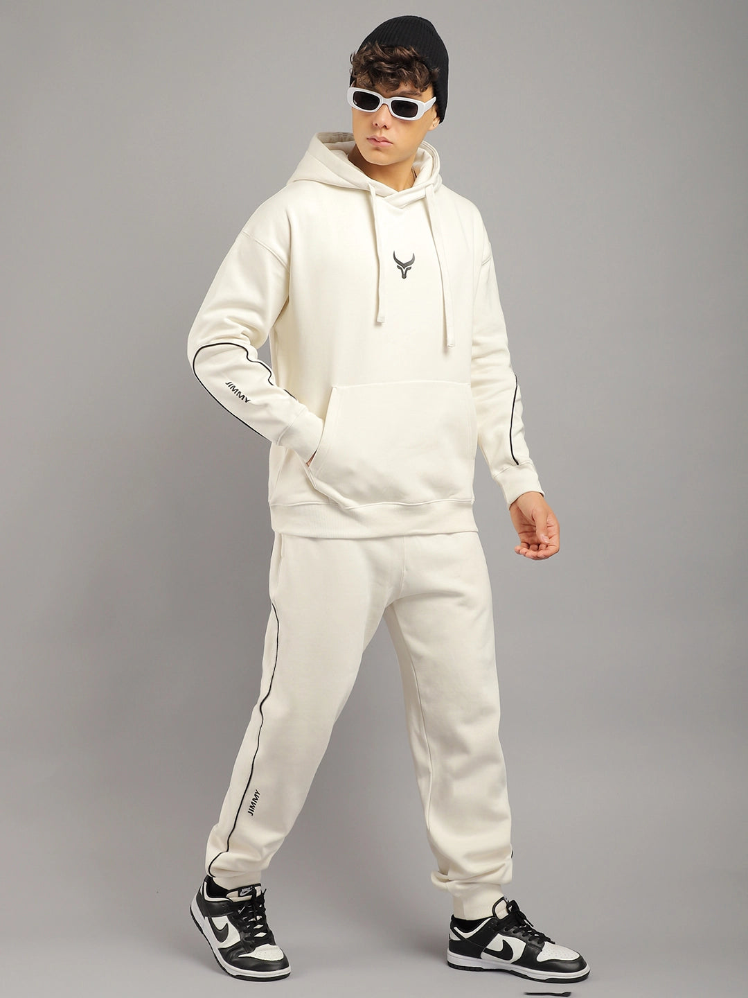 Men Fleece White Tracksuit