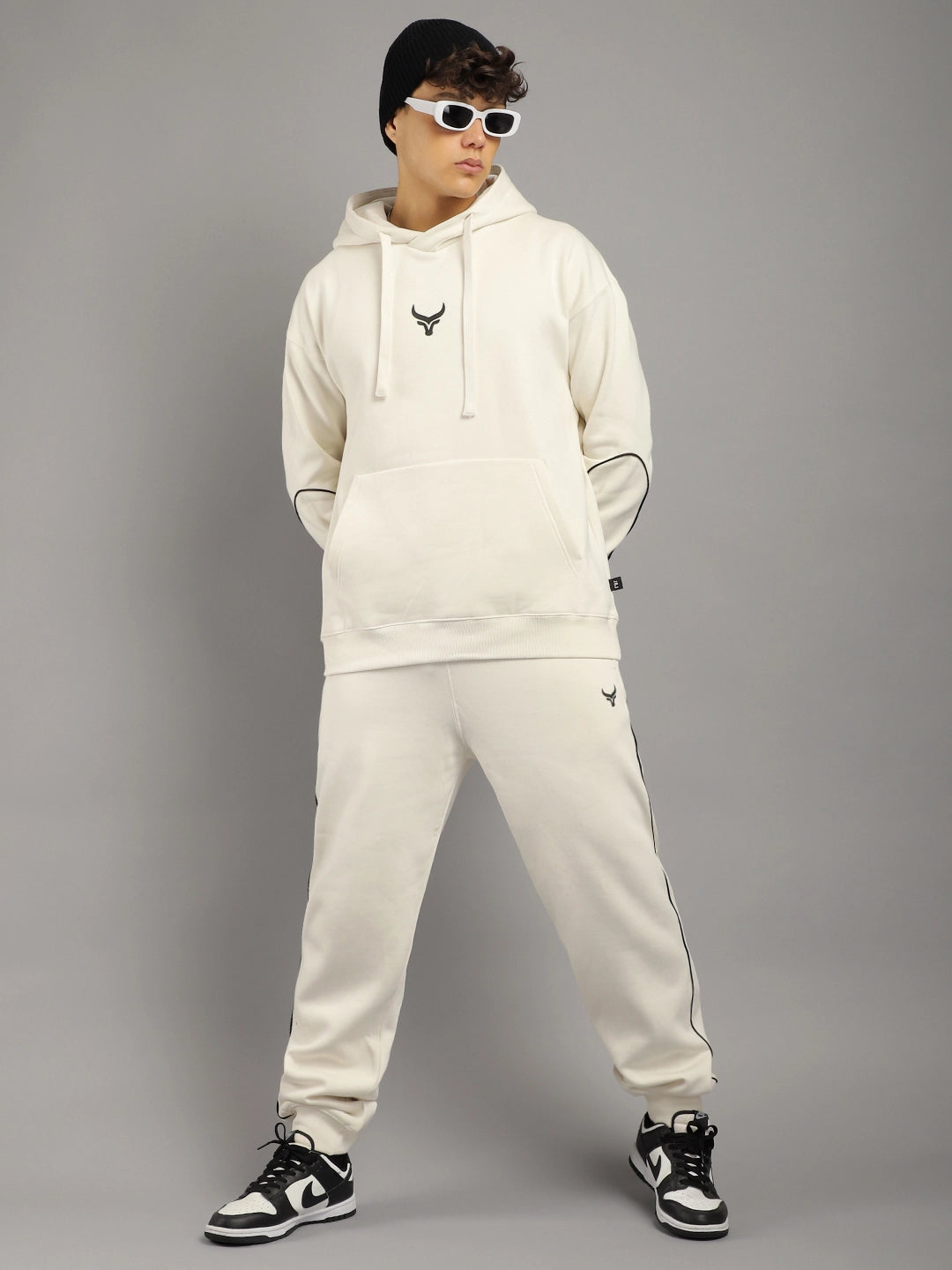 Men Fleece White Tracksuit