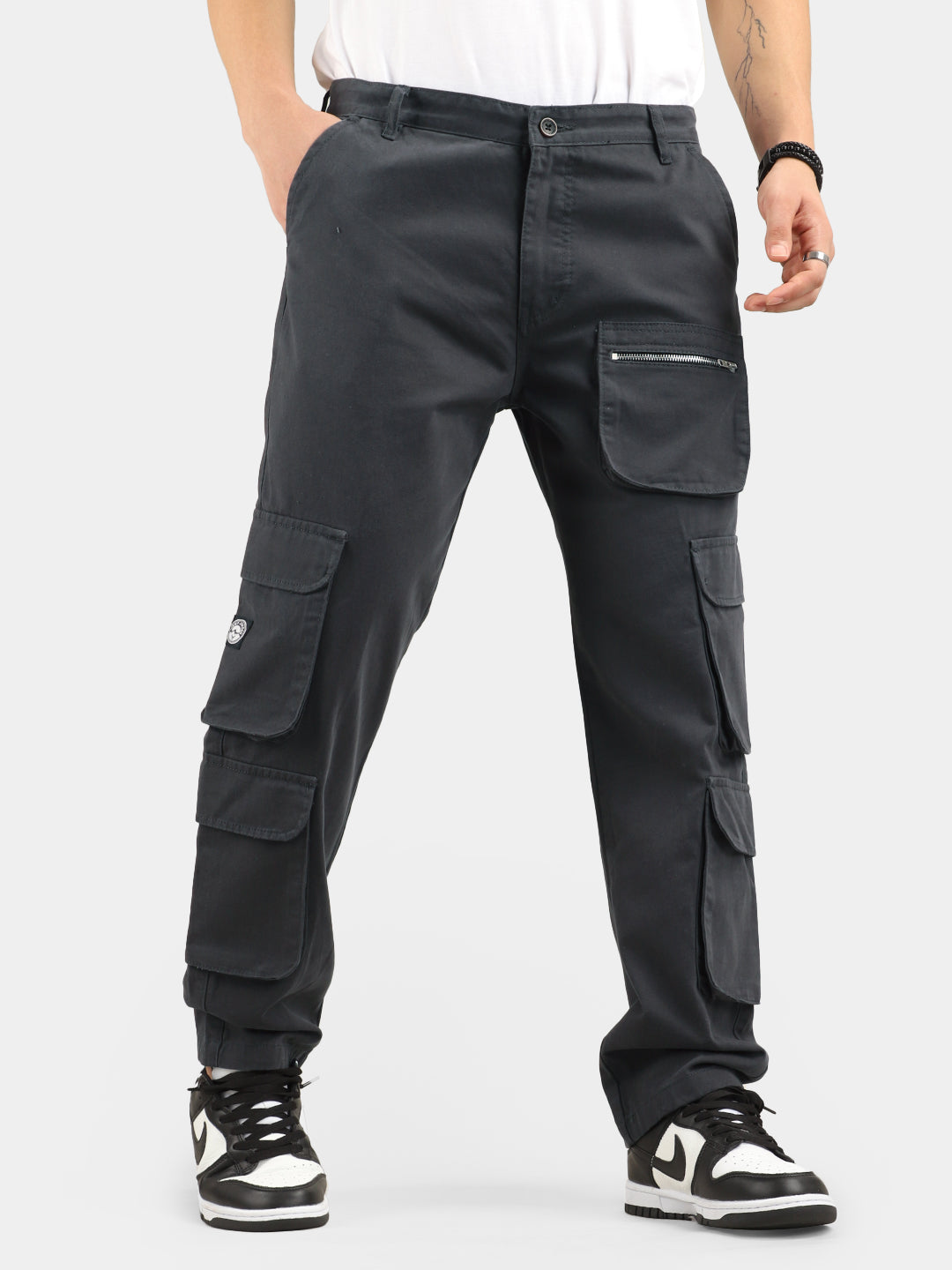 Dark Grey Baggy Fit Warrior Cargo