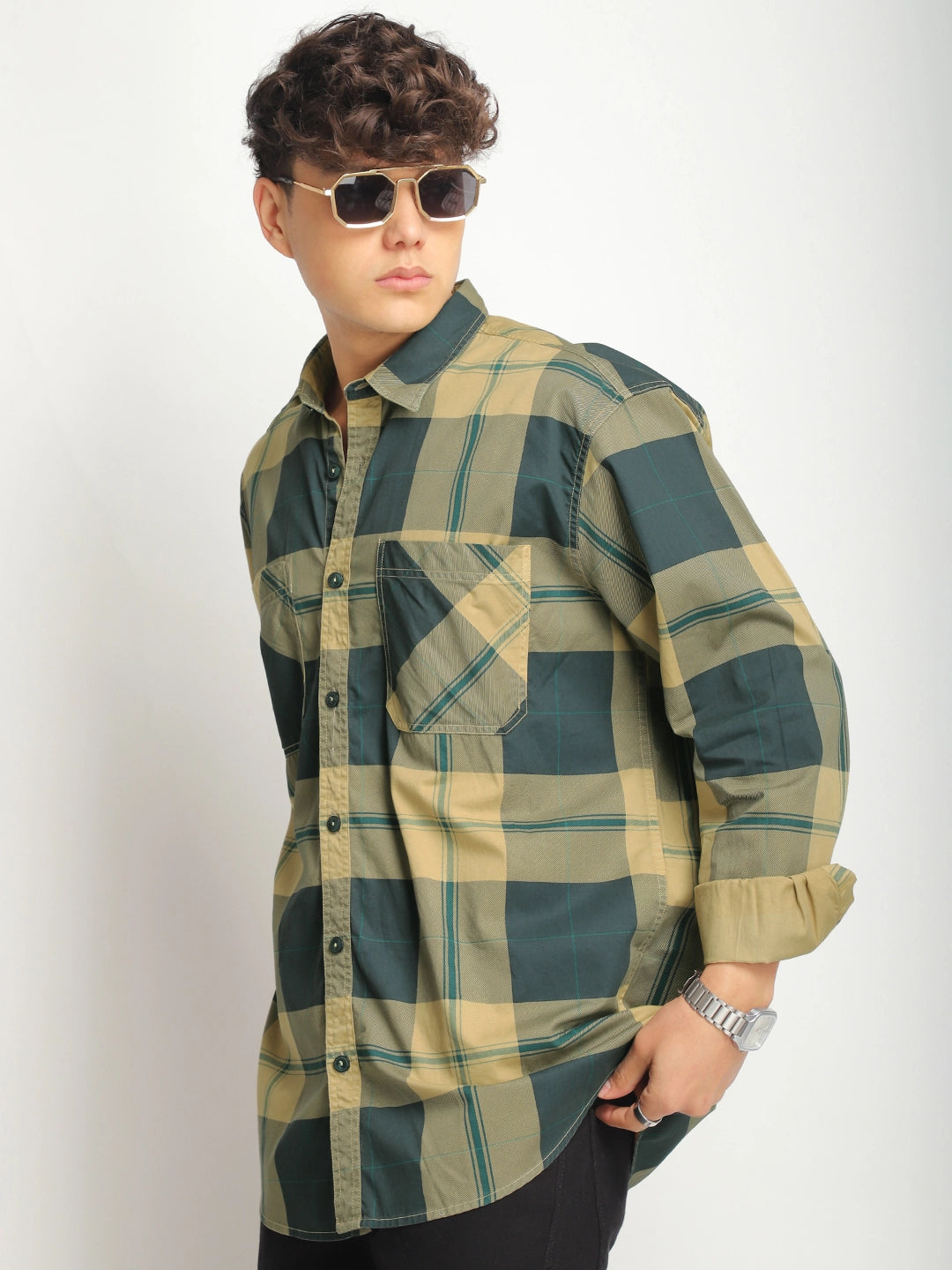 Luxe Link Washed Check Fon Full Sleeve Shirt