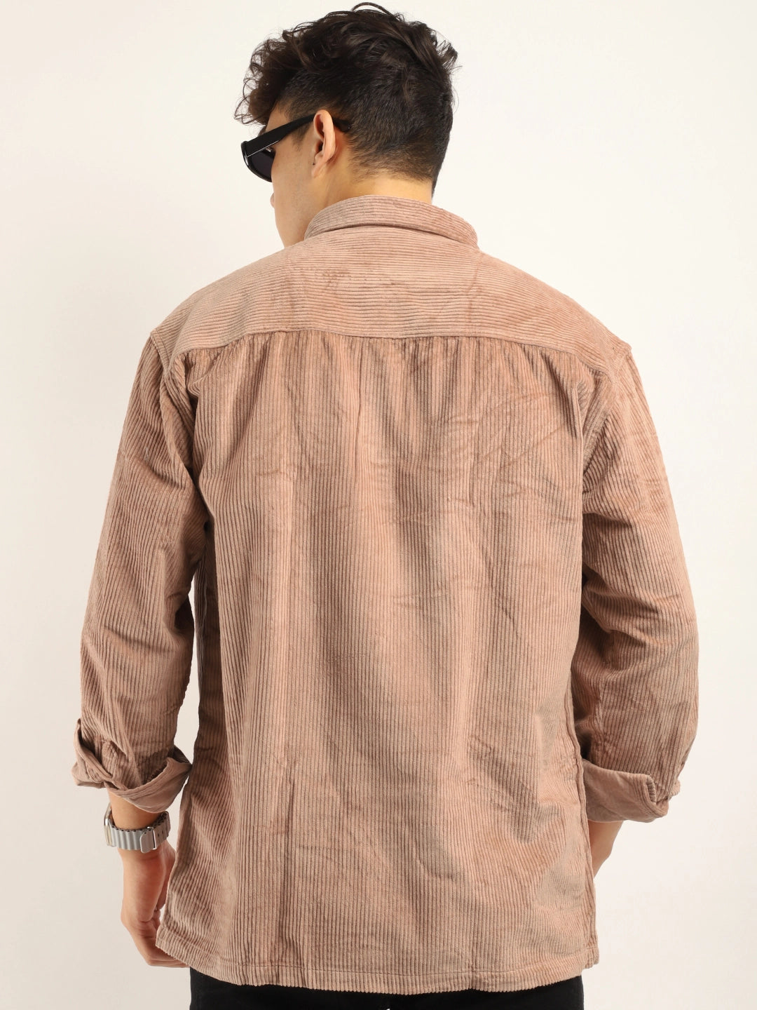 Fabric Bezic Corduroy Peach Full Sleeve Shirt