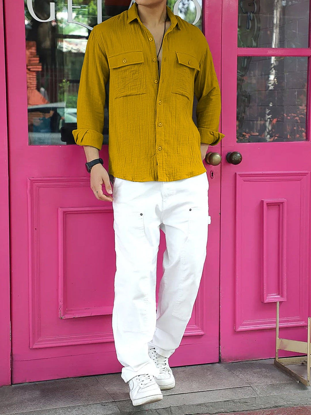 Vero Vibe Lucas Double Clothe Amber Shirt