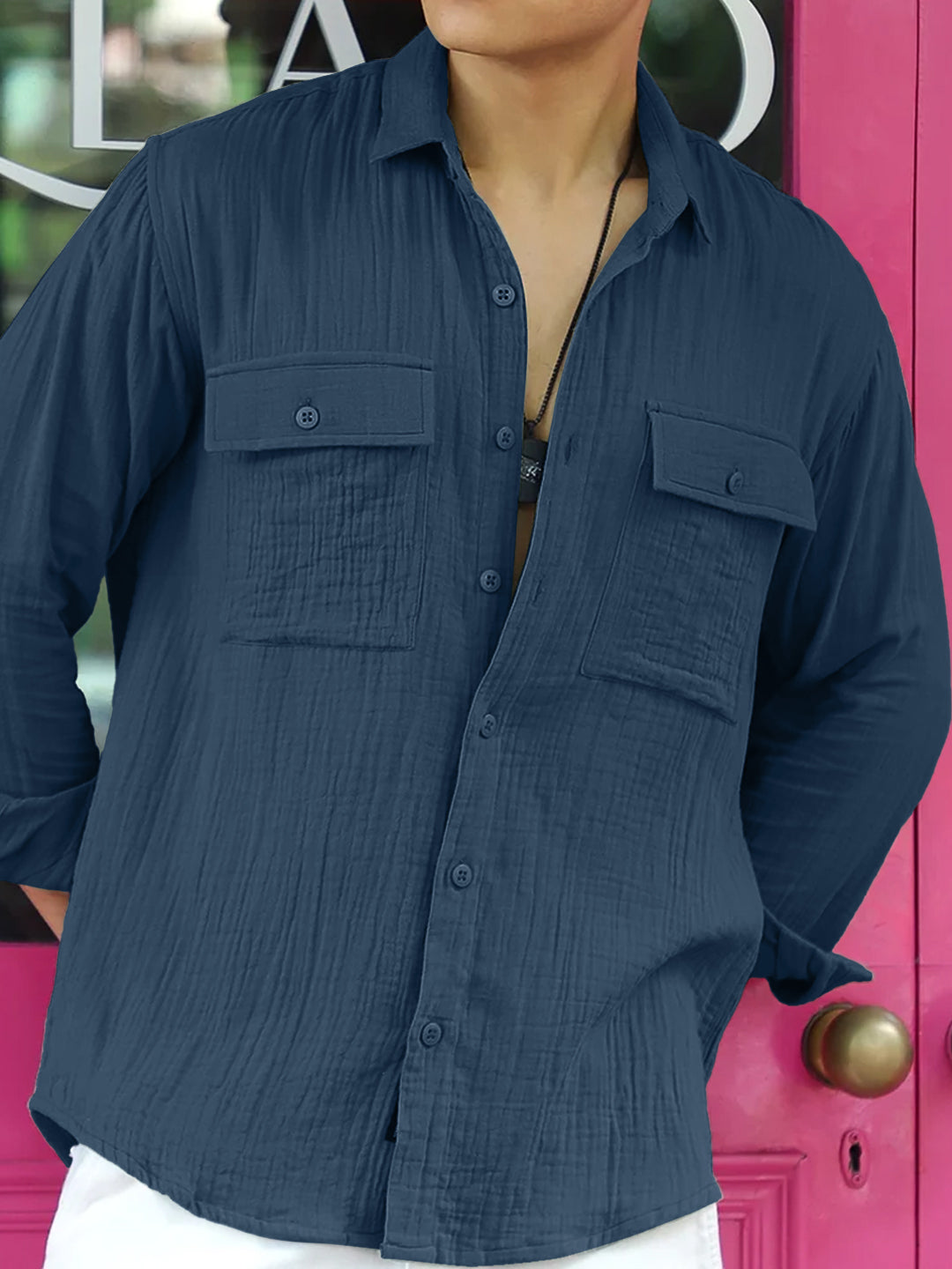 Vero Vibe Lucas Double Clothe Classic Blue Shirt