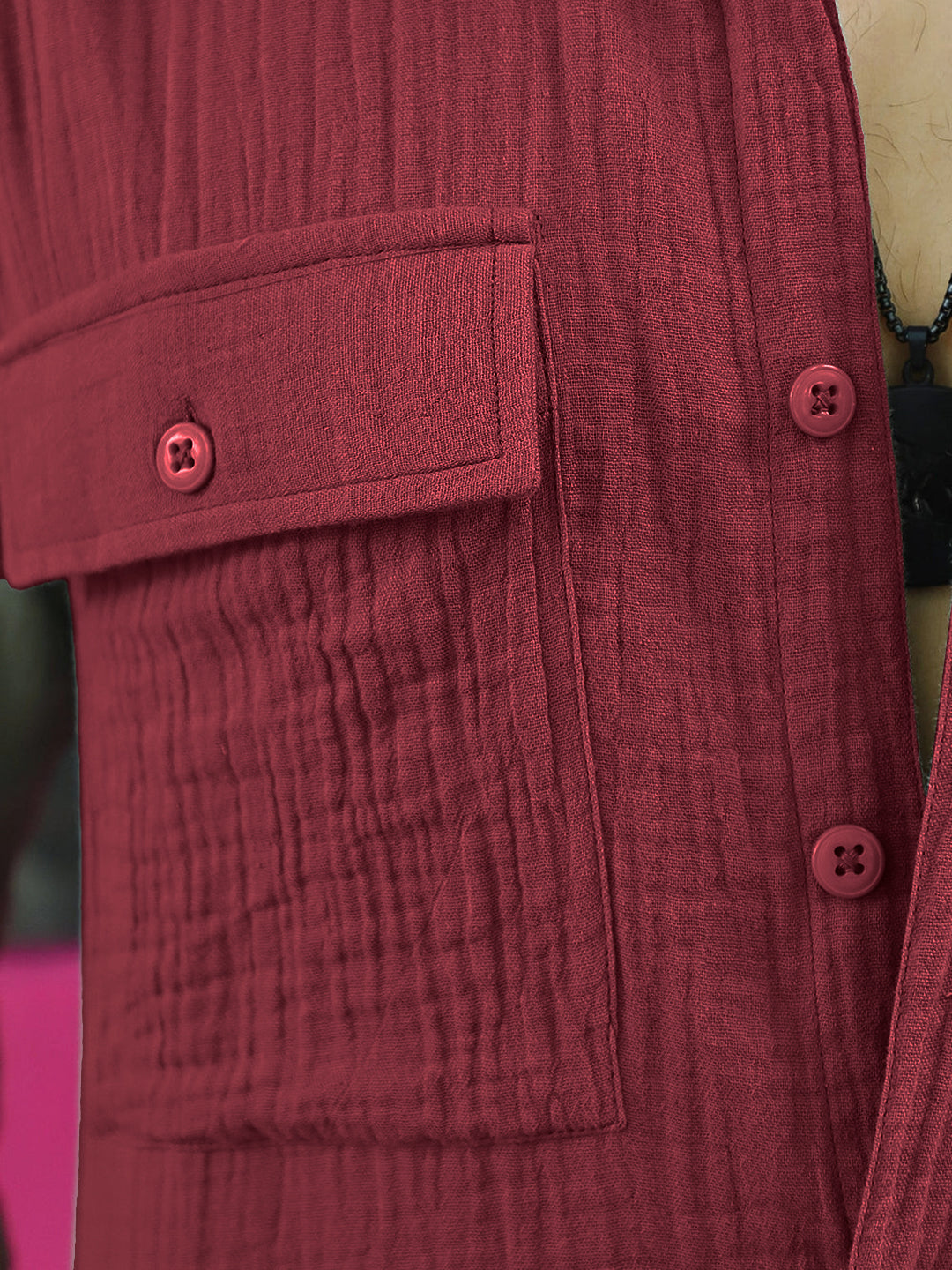 Vero Vibe Lucas Double Clothe Maroon Shirt