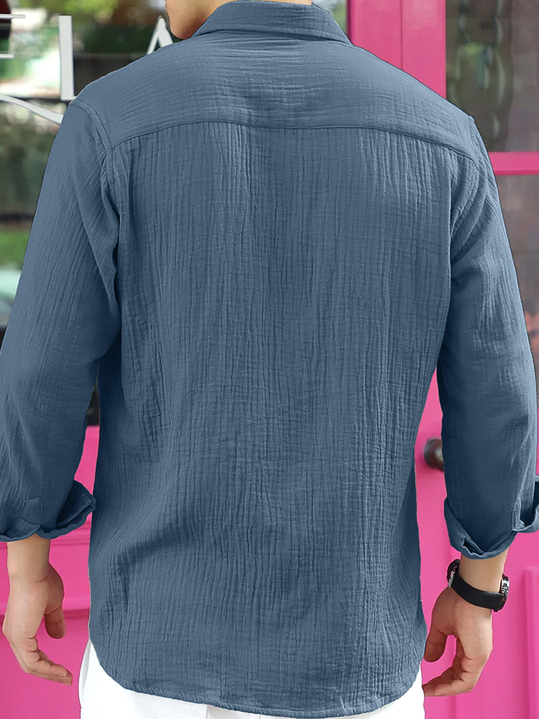 Vero Vibe Lucas Double Clothe Yale Blue Shirt