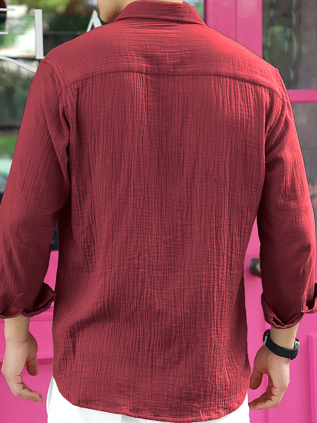Vero Vibe Lucas Double Clothe Maroon Shirt