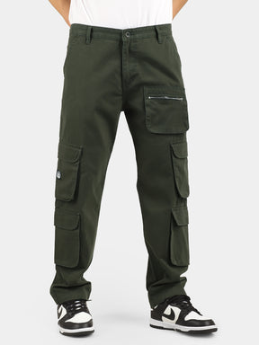 Olive Green Baggy Fit Warrior Cargo