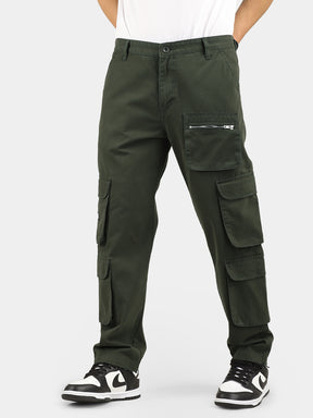 Olive Green Baggy Fit Warrior Cargo