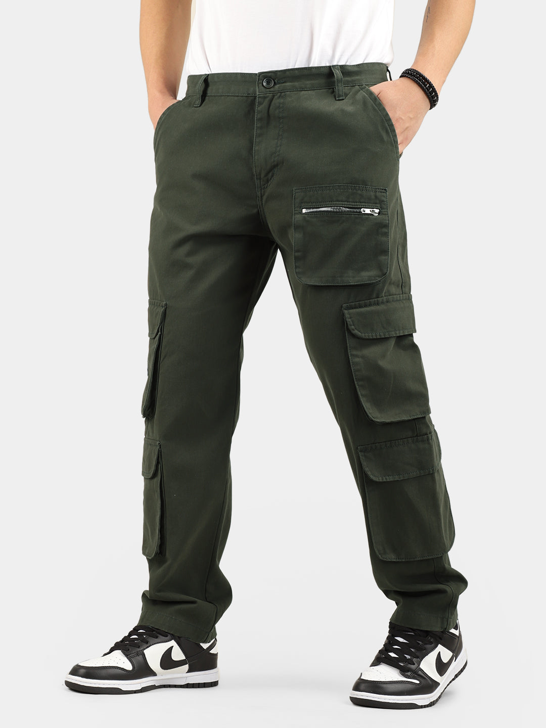 Olive Green Baggy Fit Warrior Cargo