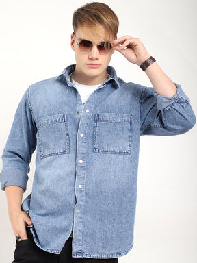 Storm Light Navy Full Sleeve Denim Shirt