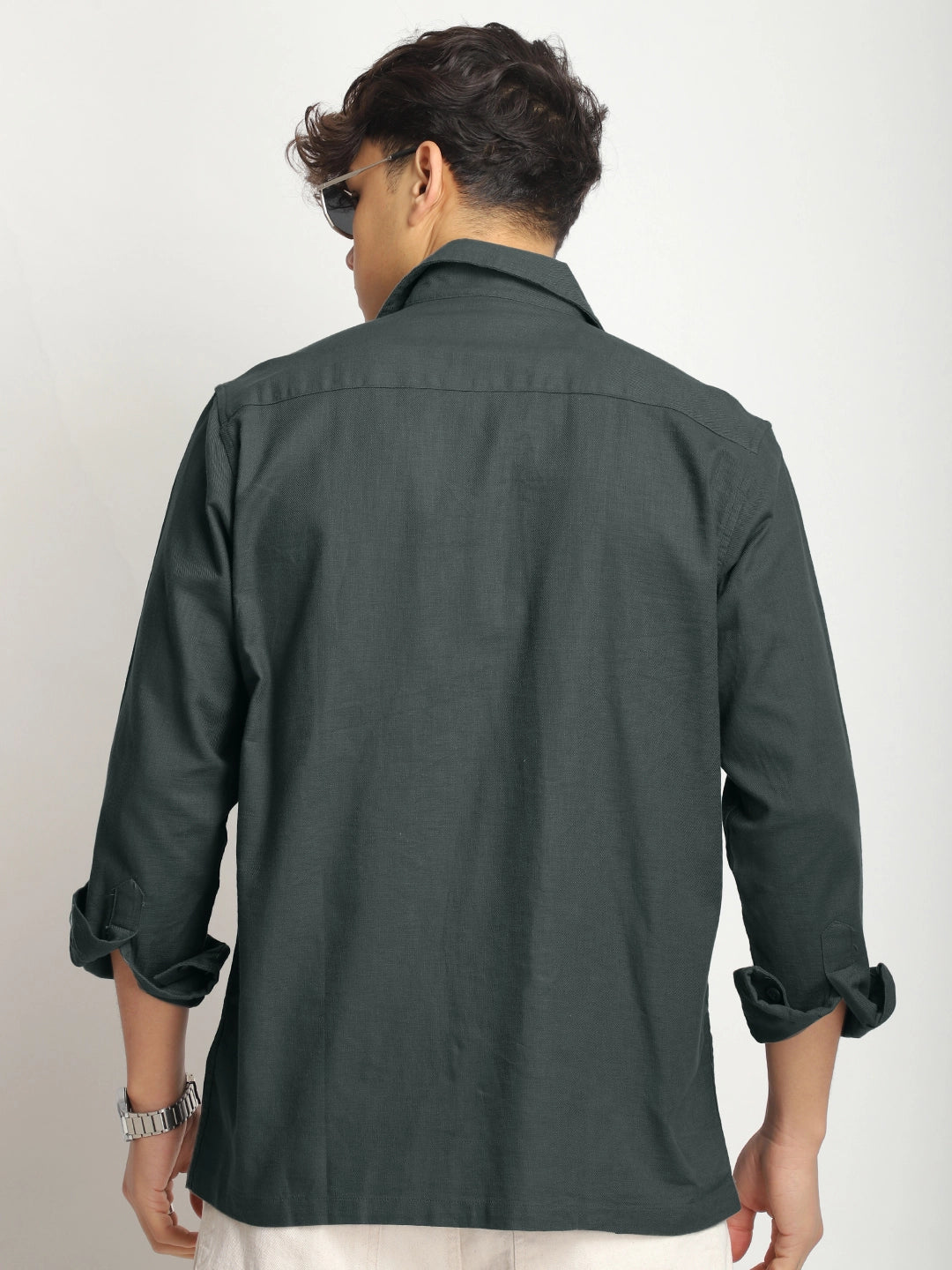 Alexei Linen Dark Grey Full Sleeve Shirt