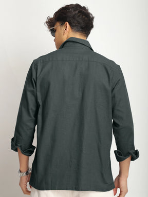 Alexei Linen Dark Grey Full Sleeve Shirt